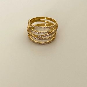 Stella & Dot Gold Pave ring